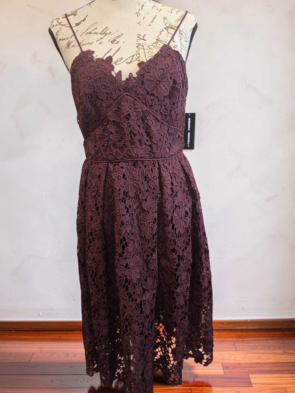 Donna Morgan Renata Floral Lace Midi Dress NWT